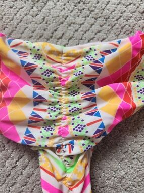 Mara Hoffman Neon Multicolor Geometric Bikini Bottoms